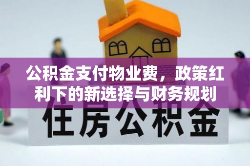 通城公积金支付物业费，政策红利下的新选择与财务规划
